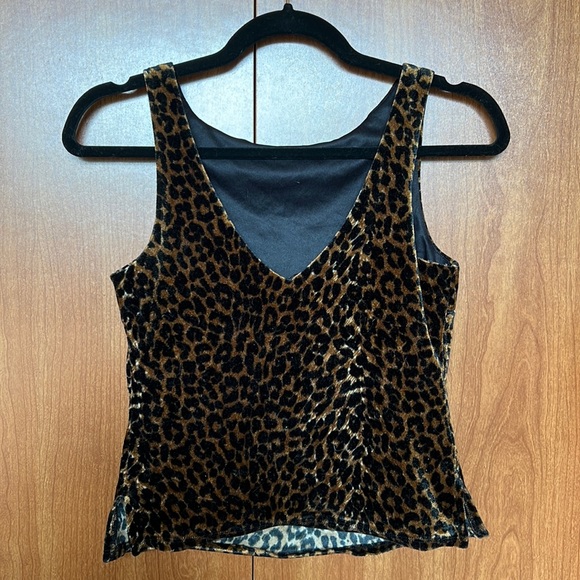 Y2K Leopard Velour Crop Tank - Picture 2 of 3